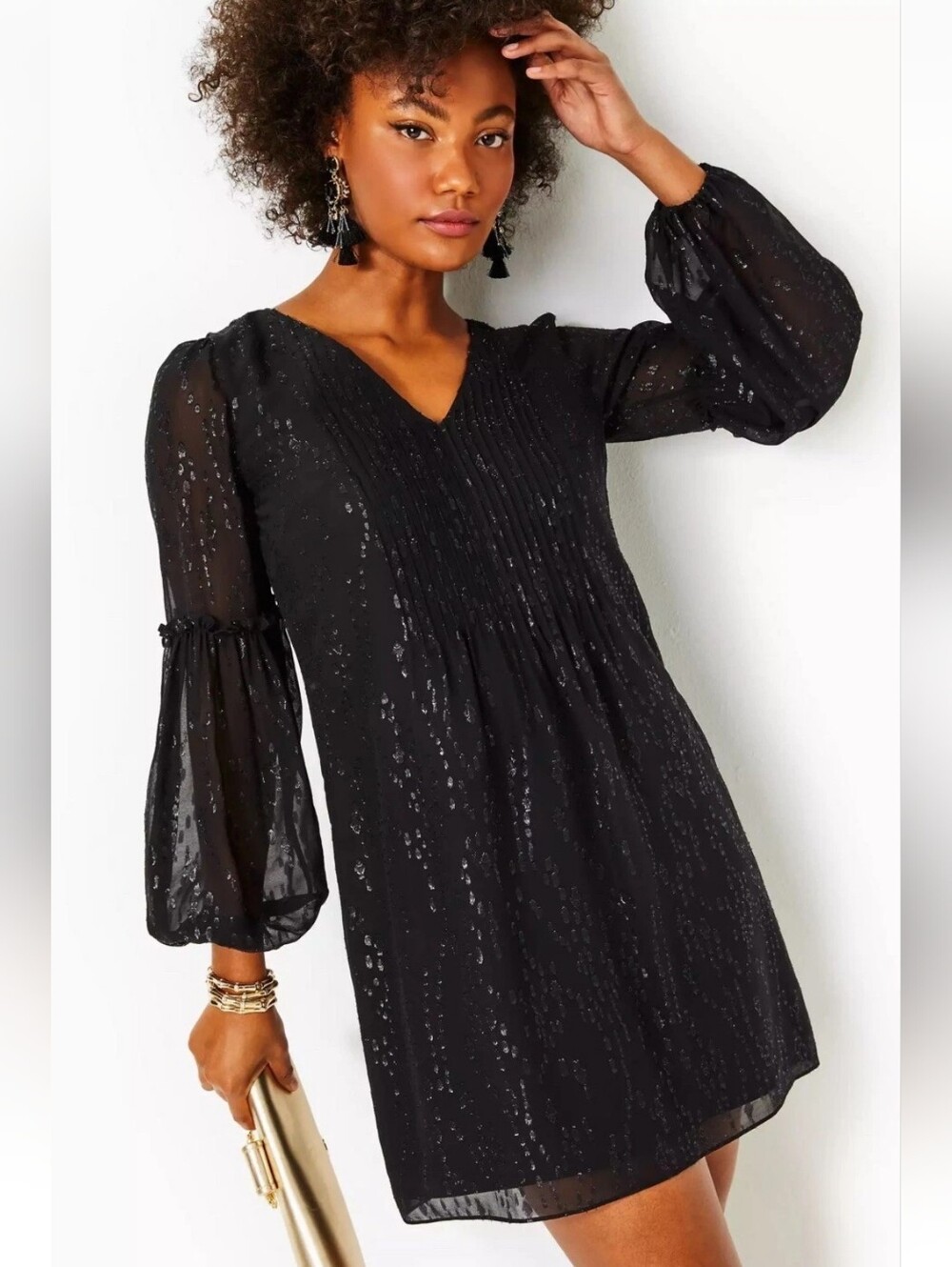 Lilly Pulitzer Cleme Long Sleeve Silk Dress